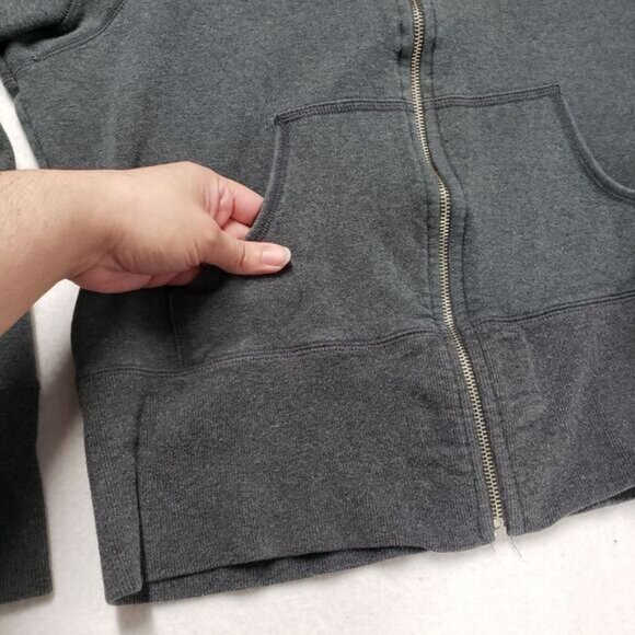 Champion Jacket Women XL Gray Fleece Full Zip Sweatshirt Yoga Workout Y2k Fitted - Picture 9 of 16